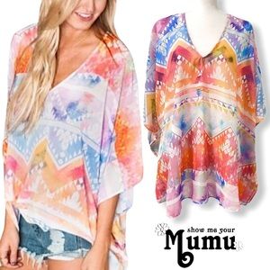 Show Me Your Mumu Southwestern Print Tunic Sz XS